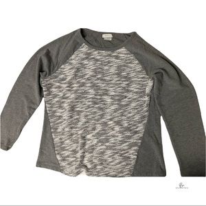 Van Heusen XL gray sweater with lace/knit on front